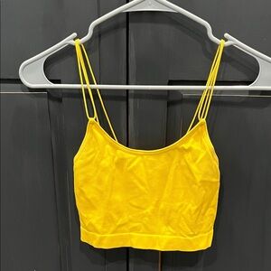 Yellow Strappy Women's Crop Top